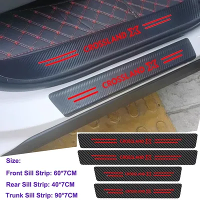 Carbon Fiber Car Door Threshold Strip Sill Anti kick Sticker Scuff Scratch for Opel CROSSLAND X Astra Insignia Mokka Zafira