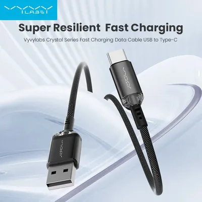Vyvylabs USB C Cable Fast Charging Nylon Braided Data Sync Transfer Cord USB Type C Charger Cord for iPhone 16 15/Samsung Galaxy