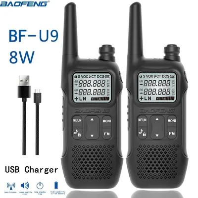 2PCS/4PCS Baofeng BF-U9 Mini Walkie Talkie UHF USB Ladegerät FM VOX NOAA Taschenlampe Tragbare Ham radio BF-T8 Für Jagd