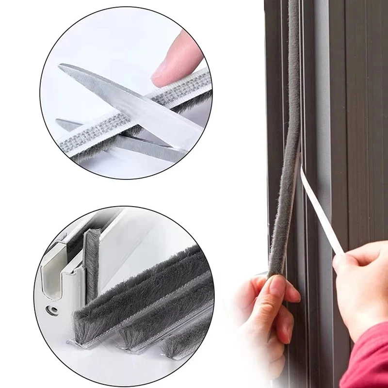 10 m selbstklebender Bürstenstreifen für Tür, Fenster, winddicht, staubdicht, Abdichtung, Schalldämmung, Wetterschutz Image
