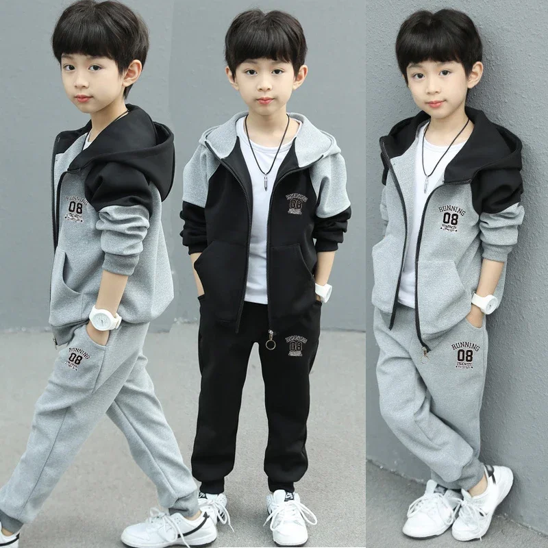 2024 neue Frühling Herbst Kind Jungen Kleidung Set Brief Hoodies Mäntel + Hosen 2 Stücke Trainingsanzug Anzug Für Kinder Kinder präsentieren Image