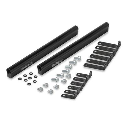 Holley Fuel Rail Aluminum Anodized Black EFI Series, 90-day limited warranty 534-218