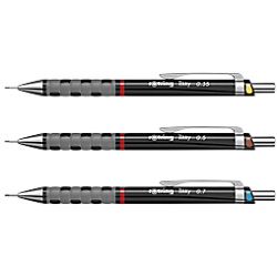 Rotring Mechanischer Bleistift HB, H, 2H, B, 2B Grau S0801310 3 Stück