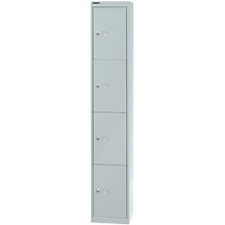 Bisley Metall Schließfach 4 Türen 1 abteile Schlüssel 305 x 305 x 1.802 mm Hellgrau