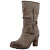 Winterstiefel MUSTANG SHOES "Palma", Damen, Gr. 37, Normalschaft, grau (taupe), Lederimitat, Textil, used, modisch, Schuhe, Kurzstiefel, Winterstiefel mit wärmendem Textifutter