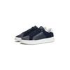 Sneaker TOMMY HILFIGER "TH COURT MIX NUBUCK", Herren, Gr. 40, blau (dunkelblau), Nubukleder, sportlich, Schuhe, Freizeitschuh, Halbschuh, Schnürer mit zwei Logoschriftzügen