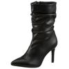 Stiefelette ANISTON SHOES, Damen, Gr. 42, schwarz, Lederimitat, elegant, Schuhe, mit Raffungen am slouchy Schaft - NEUE KOLLEKTION