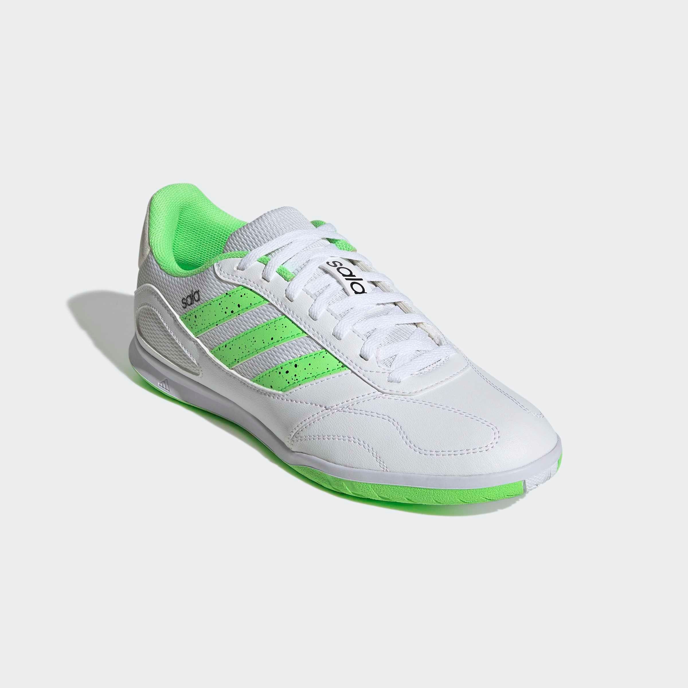 Fußballschuh ADIDAS PERFORMANCE "SUPER SALA COMPETITION 3 HALLENSCHUHE", Gr. 44,5, cloud weiß, lime burst, core schwarz, Synthetik, Textil, Sportlich, Schuhe, geeignet als Hallenschuhe