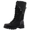 Winterstiefel MUSTANG SHOES "Darleen", Damen, Gr. 40, Normalschaft, schwarz, Lederimitat, Textil, modisch, Schuhe, Schnürstiefel mit Reißverschluss