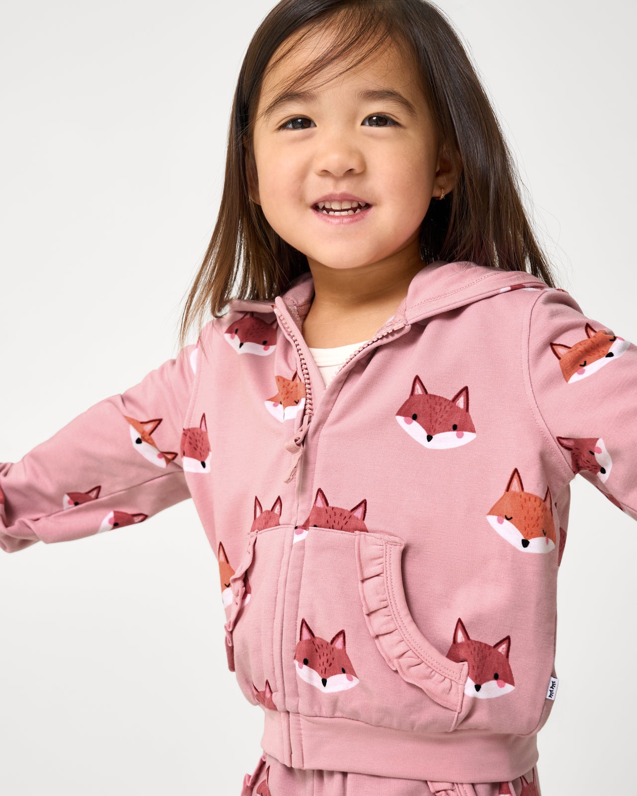 Fox Tracks Ruffle Zip Hoodie - 8