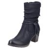 Cowboy Stiefelette RIEKER, Damen, Gr. 37, schwarz, Nubuklederimitat, unifarben, elegant, Schuhe, Westernstiefelette, Stiefelette mit Slouchy-Schaft