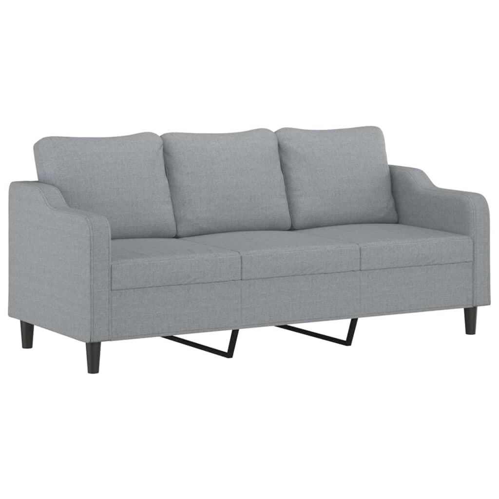 vidaXL 3-Sitzer-Sofa Hellgrau 180 cm Stoff Image