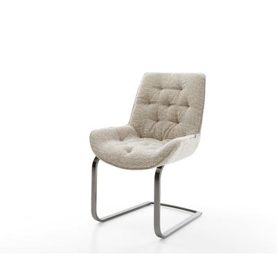 DELIFE Freischwinger Taimi-Flex Webstoff Soft Beige Freischwinger flach Graphit, Esszimmerstühle Image