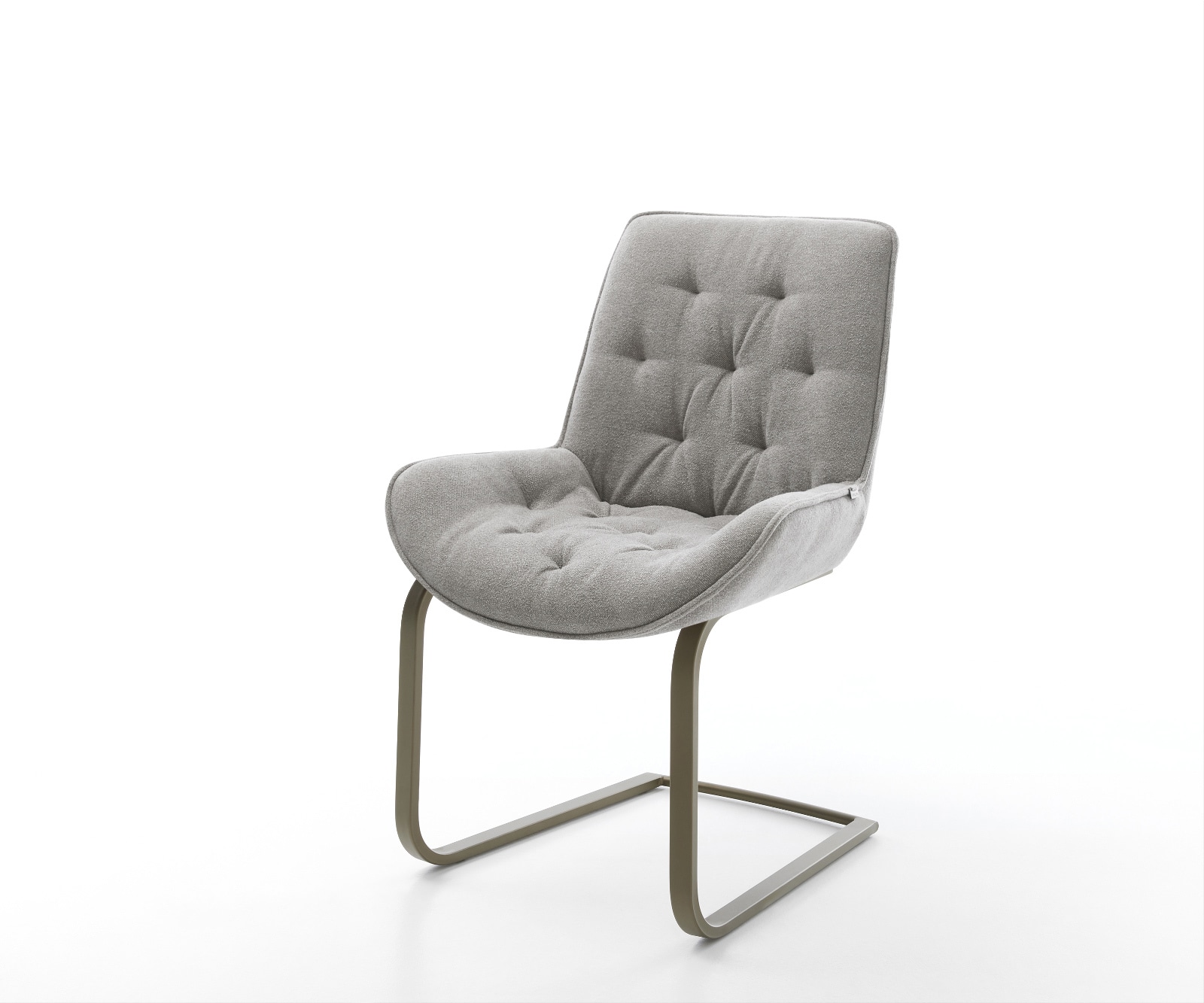 DELIFE Freischwinger Taimi-Flex Strukturstoff Soft Grau Freischwinger flach Effektfinish Titan, Esszimmerstühle Image