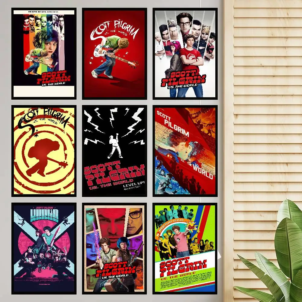 Vintage Film Scott Pilgrim VS The World Whitepaper Poster Retro Kraftpapier Aufkleber DIY Zimmer Bar Café Vintage Malerei