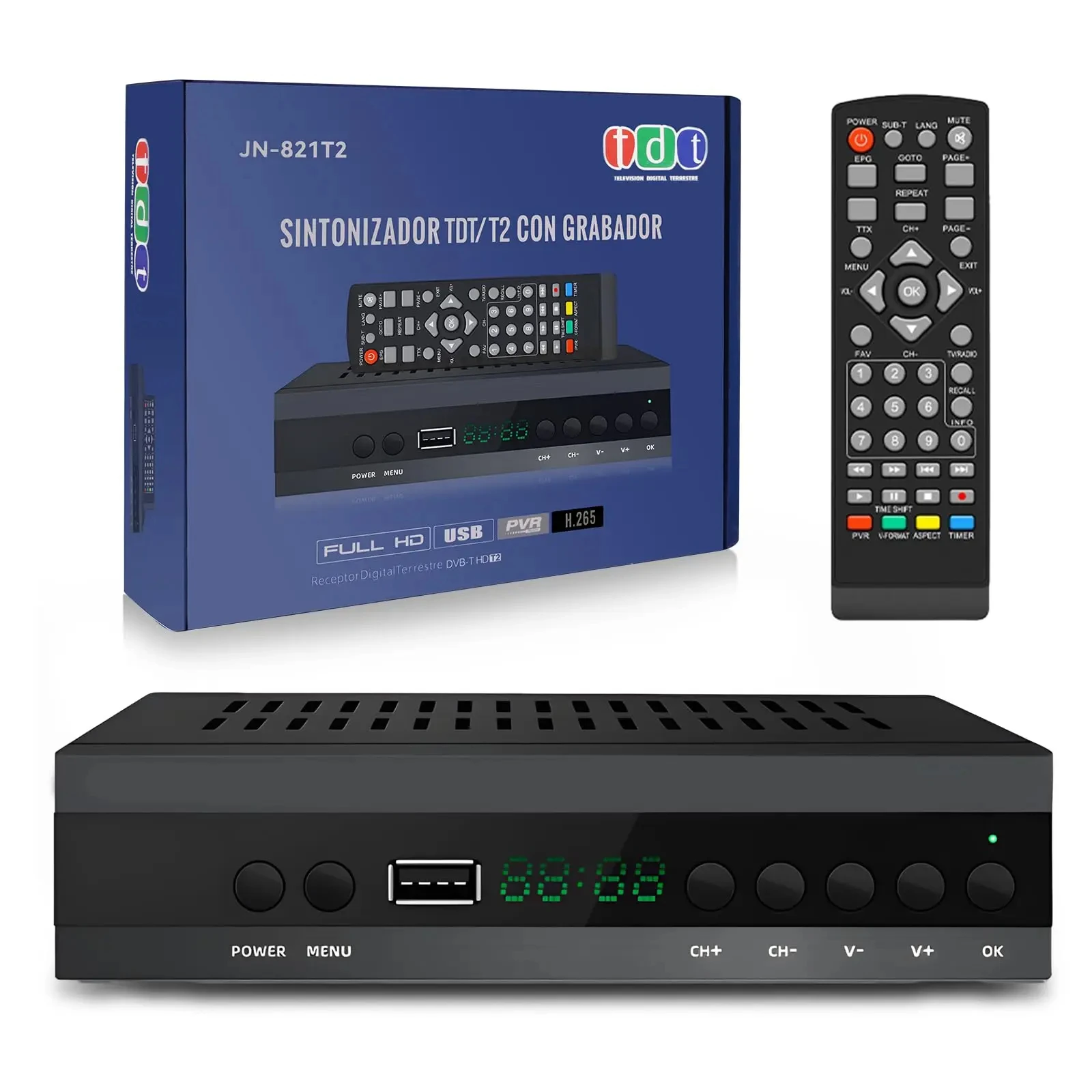 JN812 H.265 TDT DVB-T2 C récepteur de télévision numérique terrestre décodeur HD EPG USB PVR Tuner TV pour HD/ancienne TV Europe amérique du sud