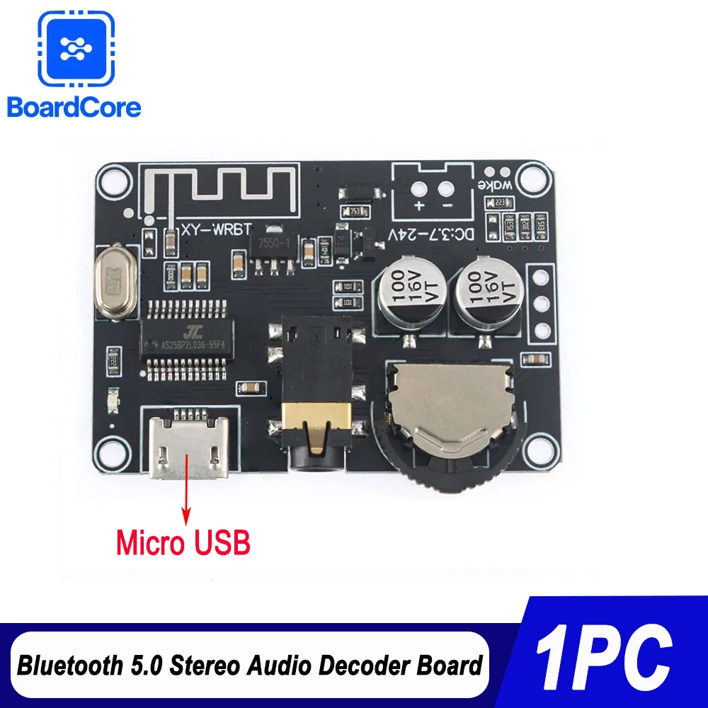 1PC Bluetooth 5,0 Stereo Audio Decoder Board Micro USB BT 5,0 Verlustfreie Decoder Board Wireless Stereo Musik Modul DC3,7-24V Image