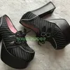 Lady Gladiator Black Mary Janes Pumps Plateau-Design, klobiger Absatz, Schnürung, Runway, sexy High Heels, Schuhe, Wildleder, Reißverschluss, Größe 34–46
