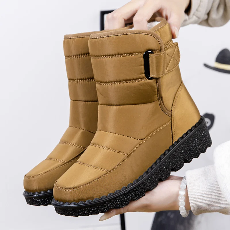 Frauen Stiefel Low Heels Pelz Stiefel Für Winter Schuhe Frau Wasserdichte Schnee Stiefel Schwarz Frauen Gummi Botas Mujer Winter Schuhe