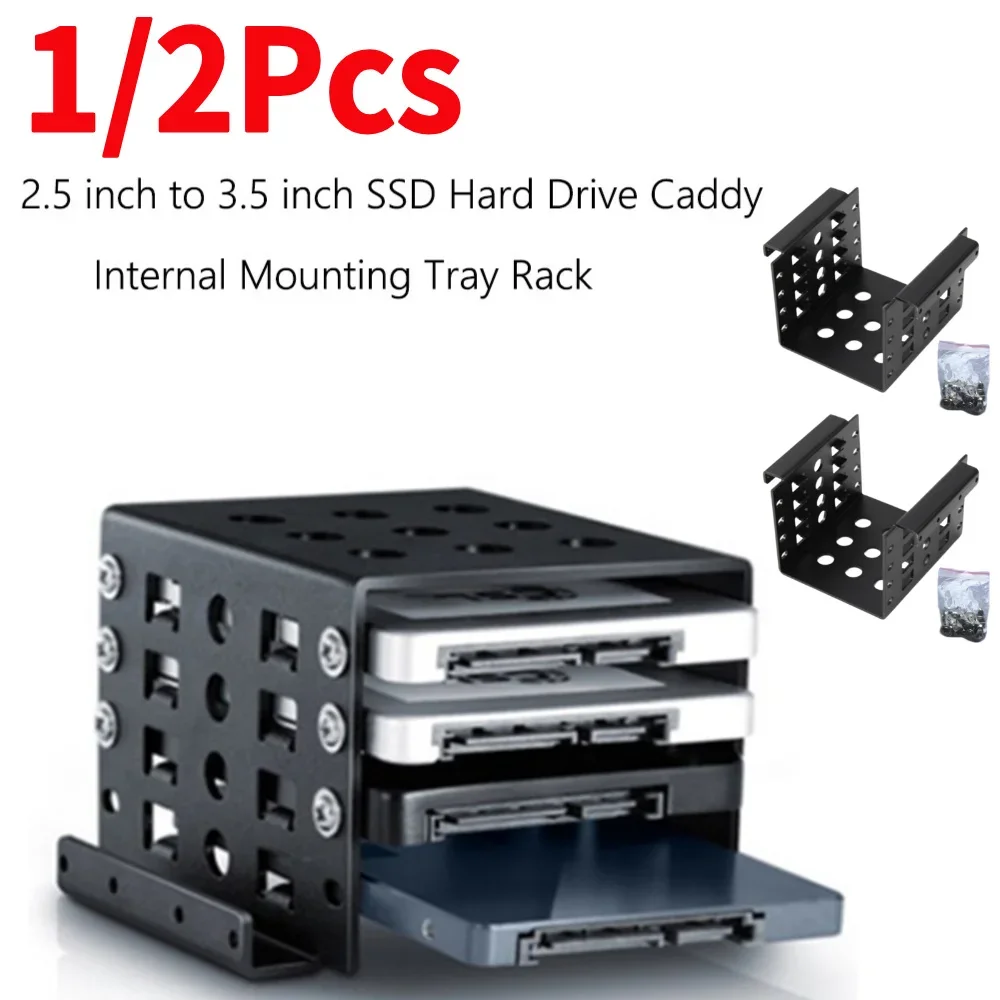 4-Schacht 2,5 Zoll auf 3,5 Zoll Adapterhalterung SSD-Festplattengehäuse Caddy Tray Drive SSD-Adapterhalterung Image