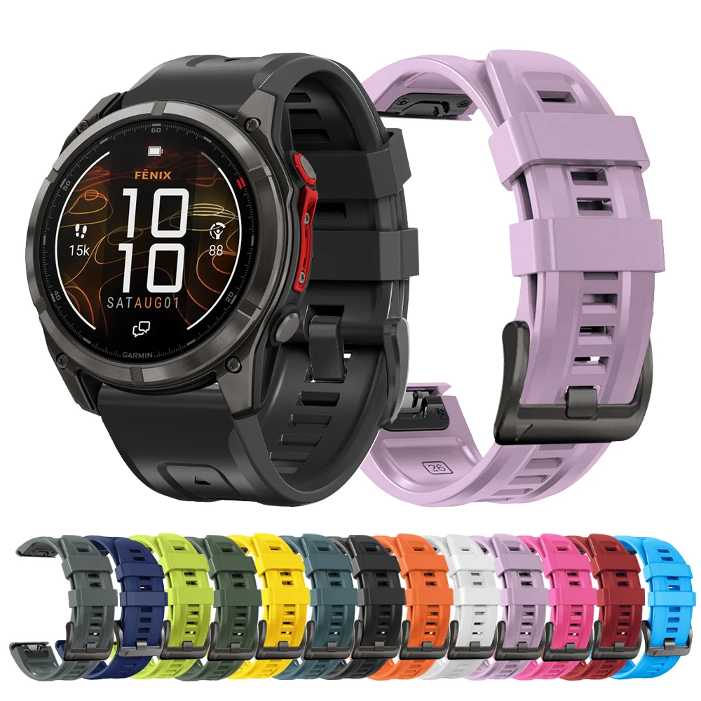 22/26 mm Silikonarmband für Garmin Fenix 8 Pro E 7X 7 6X 6 Band Quatix 8 7X 3/Forerunner 970 955 745/Epix Gen QuickFit Armband Image