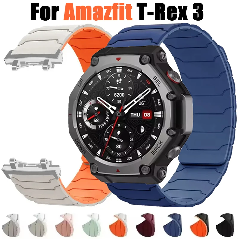 Silikon Strap Für Amazfit T-Rex 3 Band Magnetische Schleife Armband Correa Für Huami Amazfit T REX 3 Sport armband Band Zubehör Image