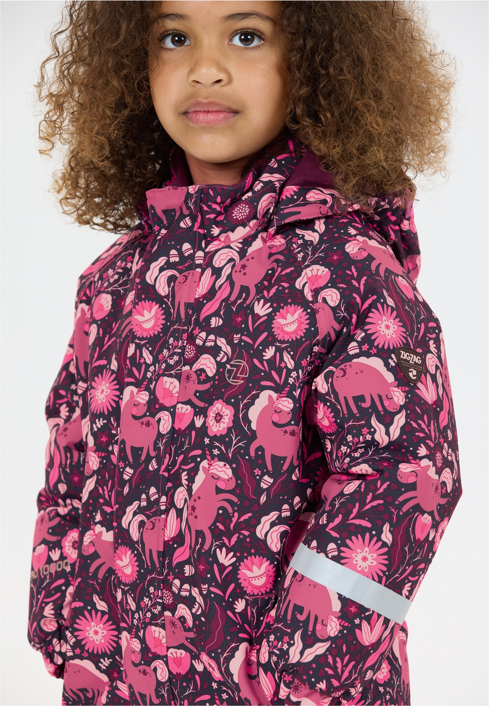 Schneeoverall ZIGZAG "Tower", Kinder, Gr. 128, pink, 100% Polyester, lang, Overalls, mit wasser- und winddichter TPU-Membran Image