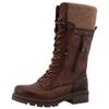 Winterstiefel MUSTANG SHOES "Darleen", Damen, Gr. 45, Normalschaft, braun, Lederimitat, Textil, used, modisch, Schuhe, Schnürstiefel mit Reißverschluss