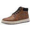 Sneaker MARCO TOZZI, Herren, Gr. 44, braun (cognac), Lederimitat, Textil, unifarben mit Farbeinsatz, used, klassisch, Schuhe, Schnürschuh, Schnürboots mit weich abgepolstertem Schaftrand