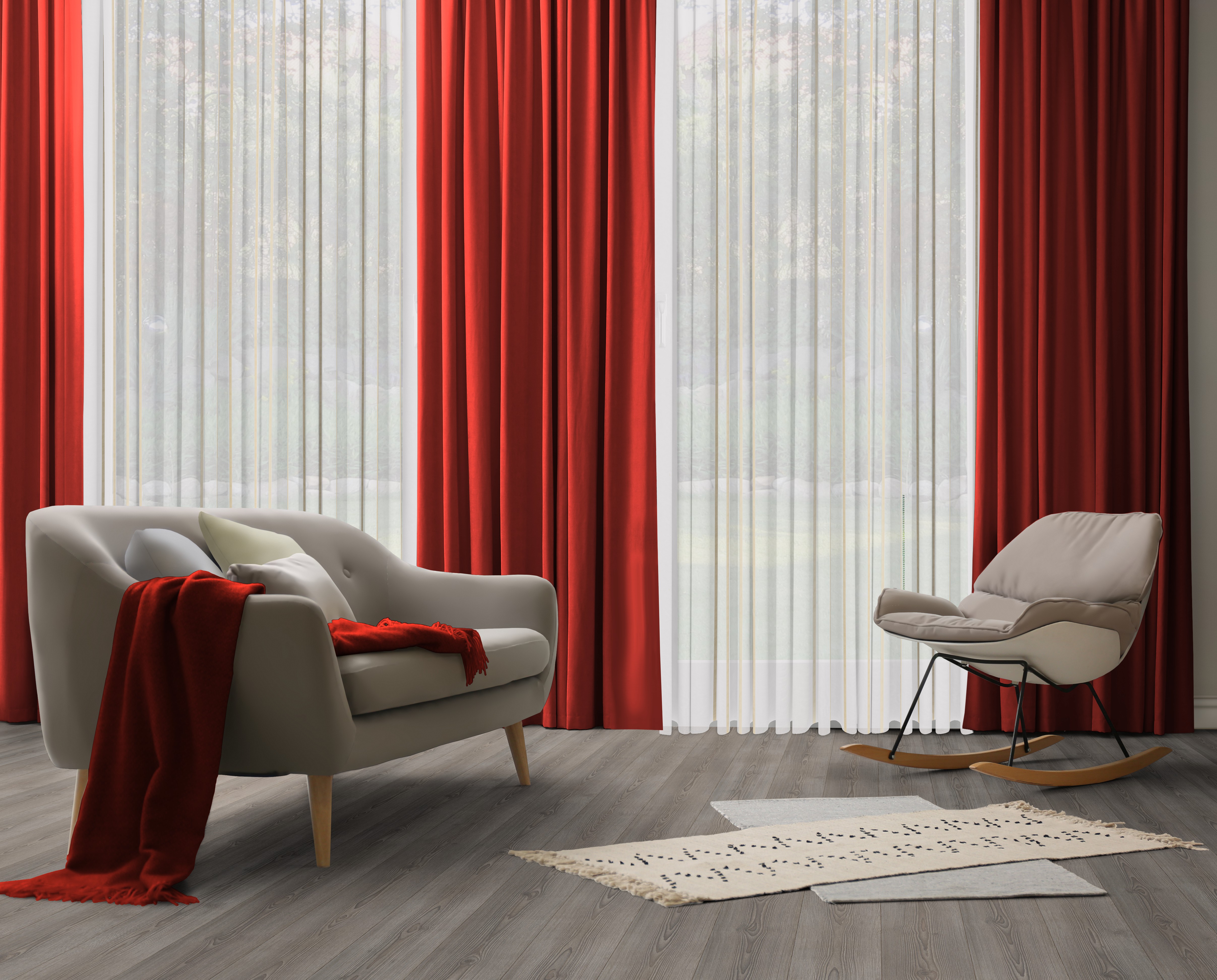 Vorhang WIRTH "Dim out", rot, B:142cm H:285cm, Polyester, Gardinen, nach Maß Image
