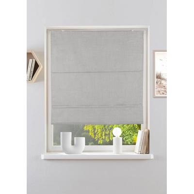 Rollo MY HOME "RIOLA" Gr. 8, grau (light grau), B:100cm H:130cm, Polyester, Rollos, Faltrollo in trendiger Leinenoptik NEUHEIT Image