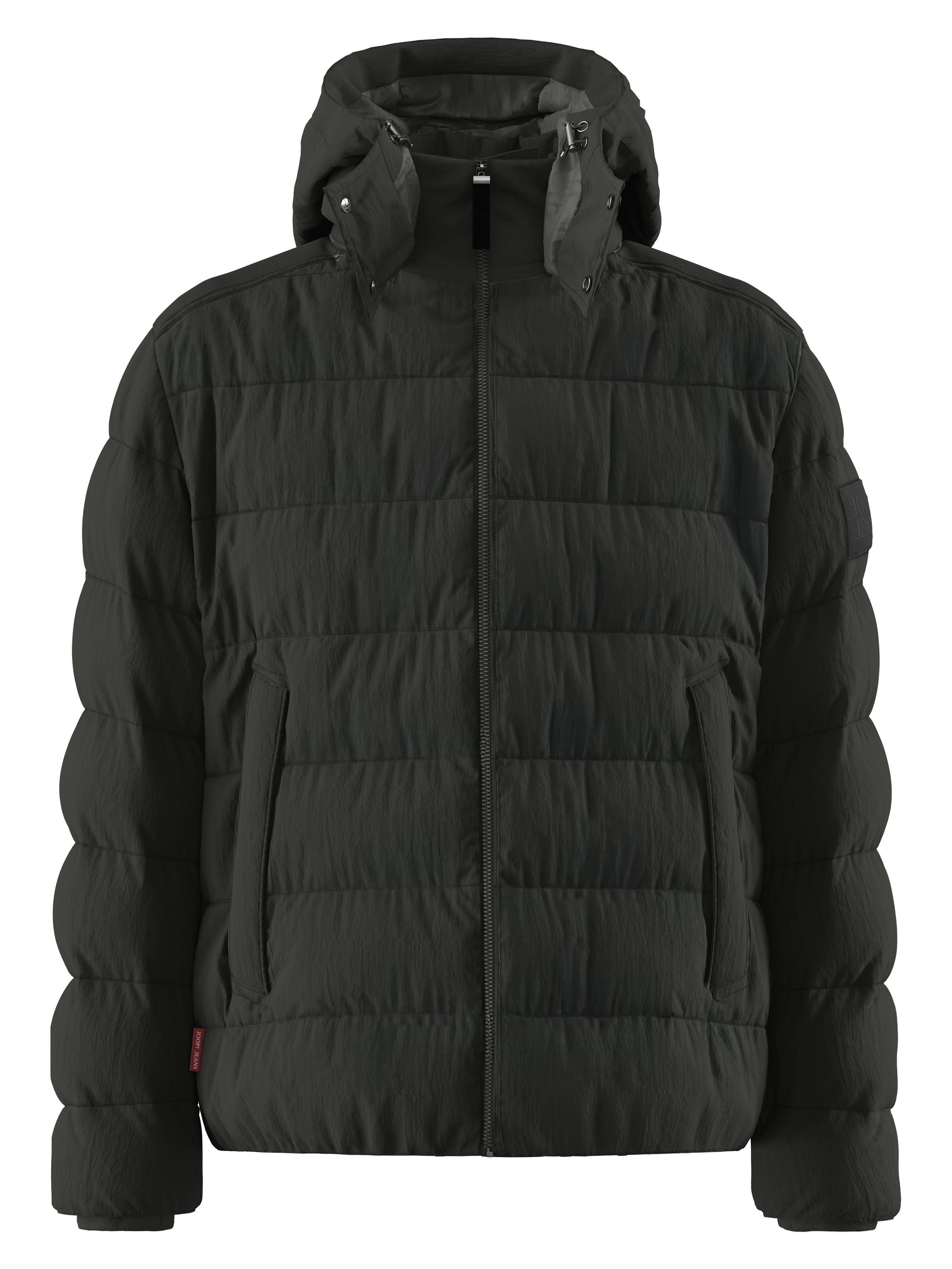 Steppjacke JOOP JEANS "Joshas", Herren, Gr. 50, grün (schwarz), Web, Obermaterial: 100% Polyamid, clean, unifarben, regular fit normal, Rundhals, eingesetzt gerader Abschluss, Jacken, mit Kapuze Image