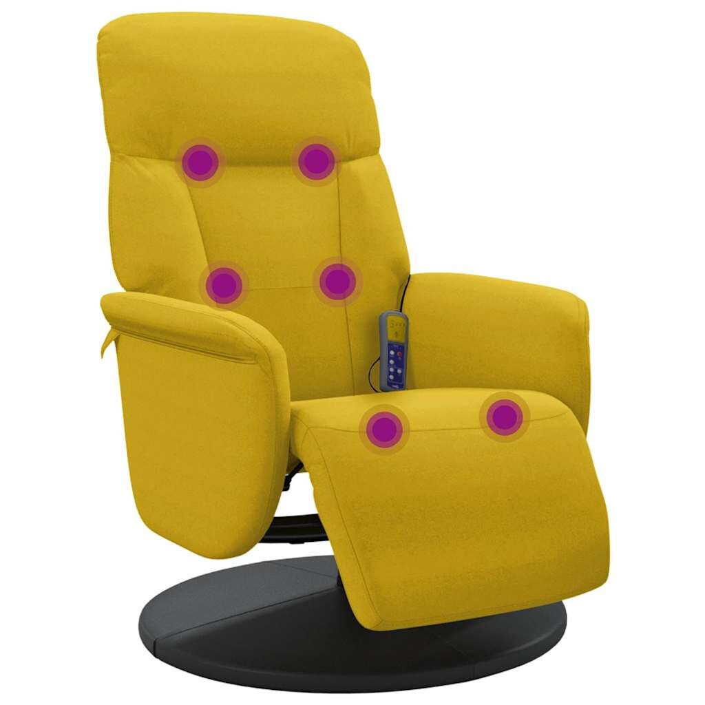 vidaXL Massagesessel mit Fußteil Gelb Samt Image