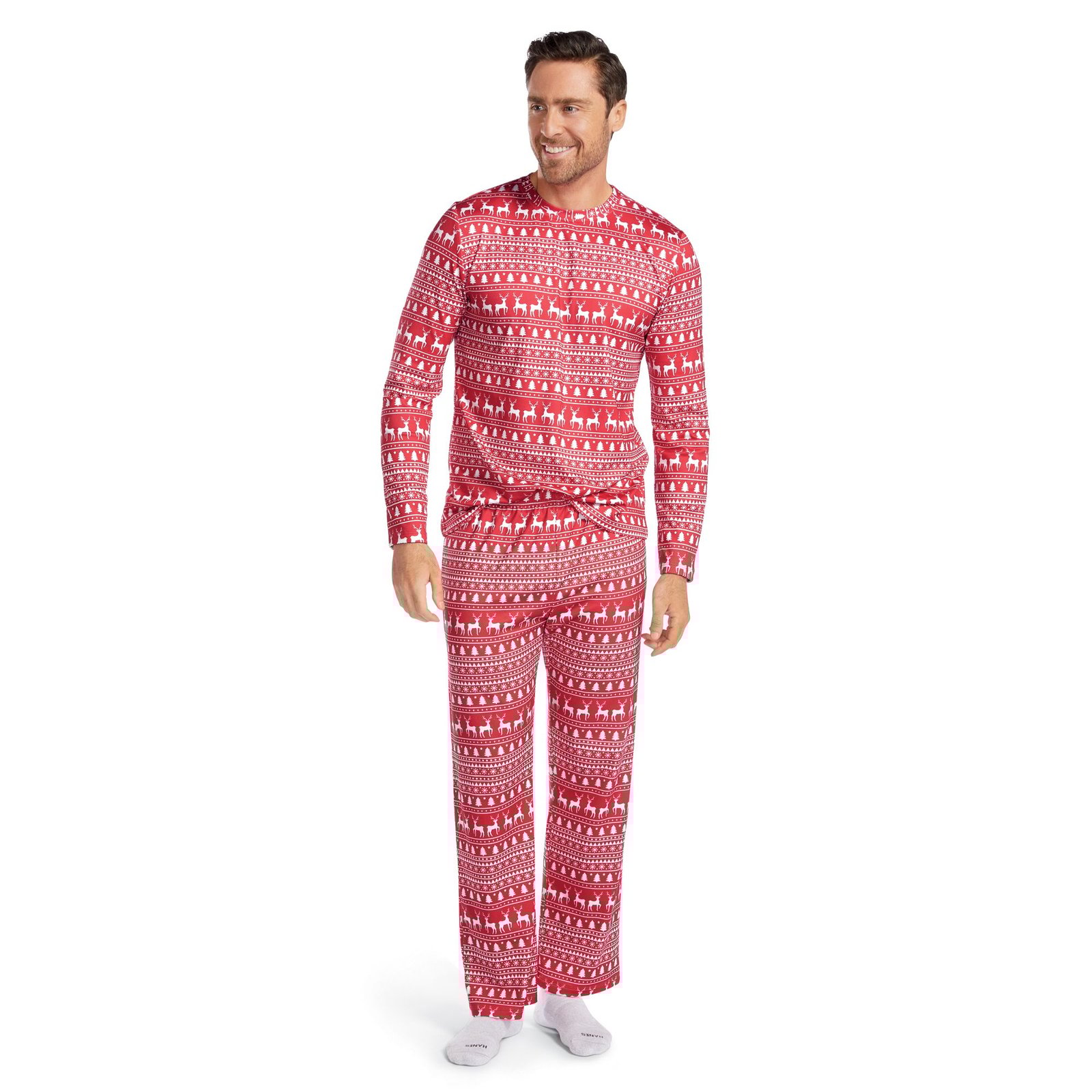 Mason Signature Men's Family Holiday Pajama Set (Size M) Holiday Fair Isle, Polyester,Spandex