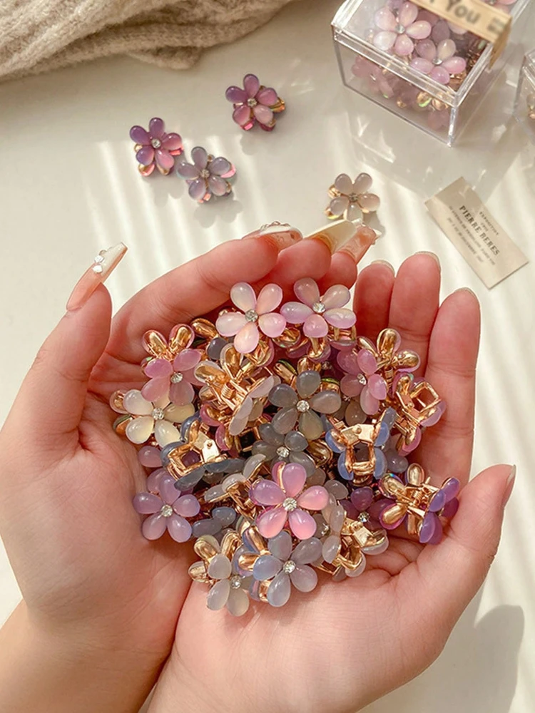 10 Stück Super Fairy Flower Claw Clip Haarspange Seitenhaarwurzel Mädchen Clip Haarschmuck Kopfbedeckung, Haarteil, Pony, zerbrochenes Haar Image