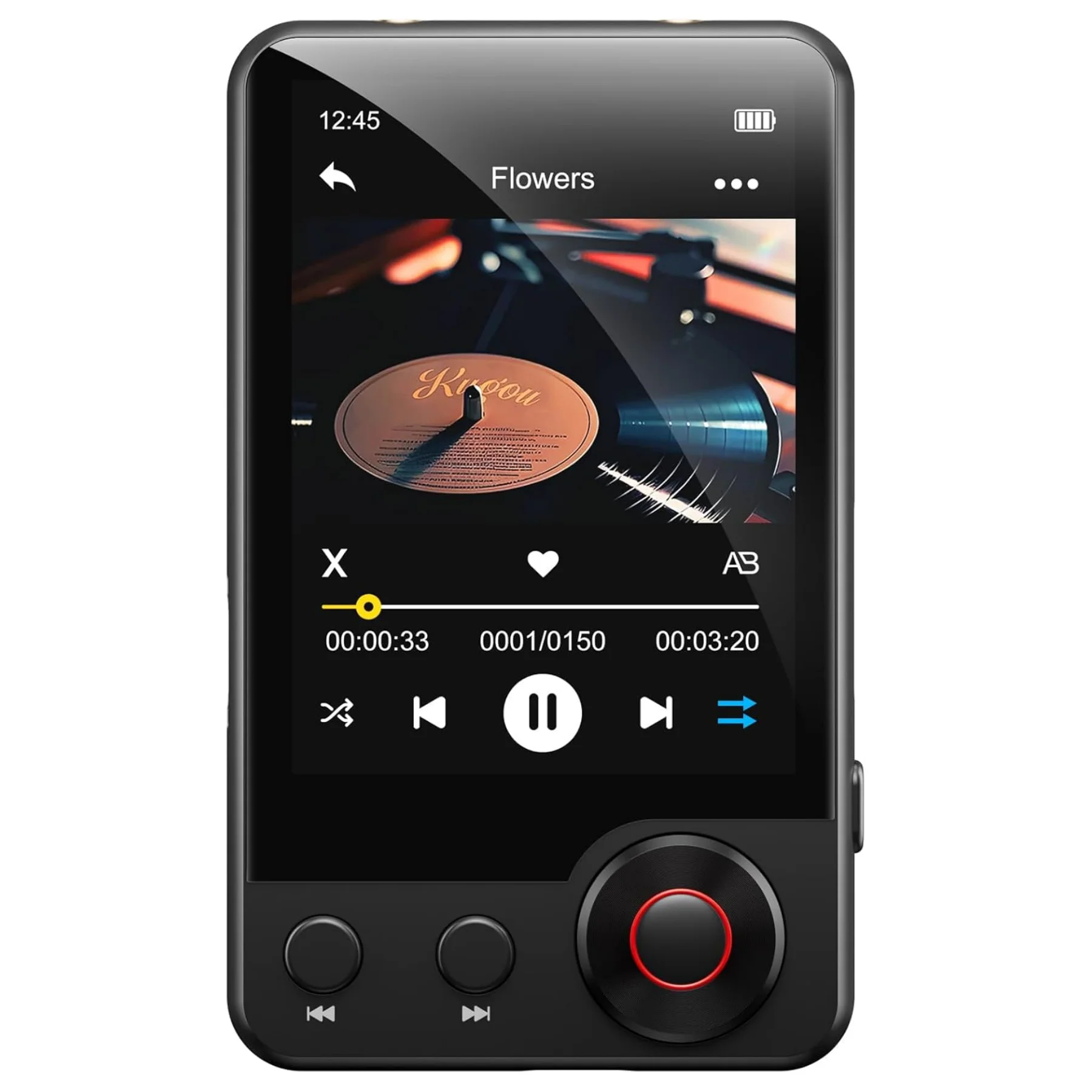 128 GB MP3-Player (mit Bluetooth 5.3), 2,4 Zoll tragbarer Voll-Touchscreen-Musikplayer (mit Lautsprechern und Micro-SD-Kartensteckplatz) Image