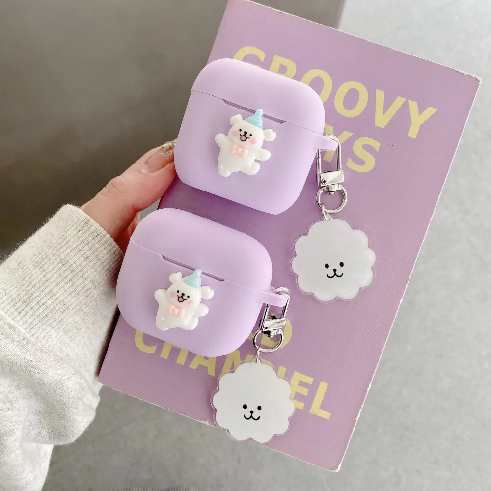 3D süßer Hund für Apple Airpods 4 3 2 1 Pro 2. Generation kabellose Kopfhörer Silikon Schutzhüllen mit niedlichem Welpen-Zubehör Image