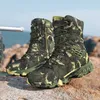 Hohe Qualität Mode Camouflage Wanderschuhe Männer High-top Wasserdichte Trekking Schuhe Mann Anti-slip Taktische Stiefel Große Größe 47 männer