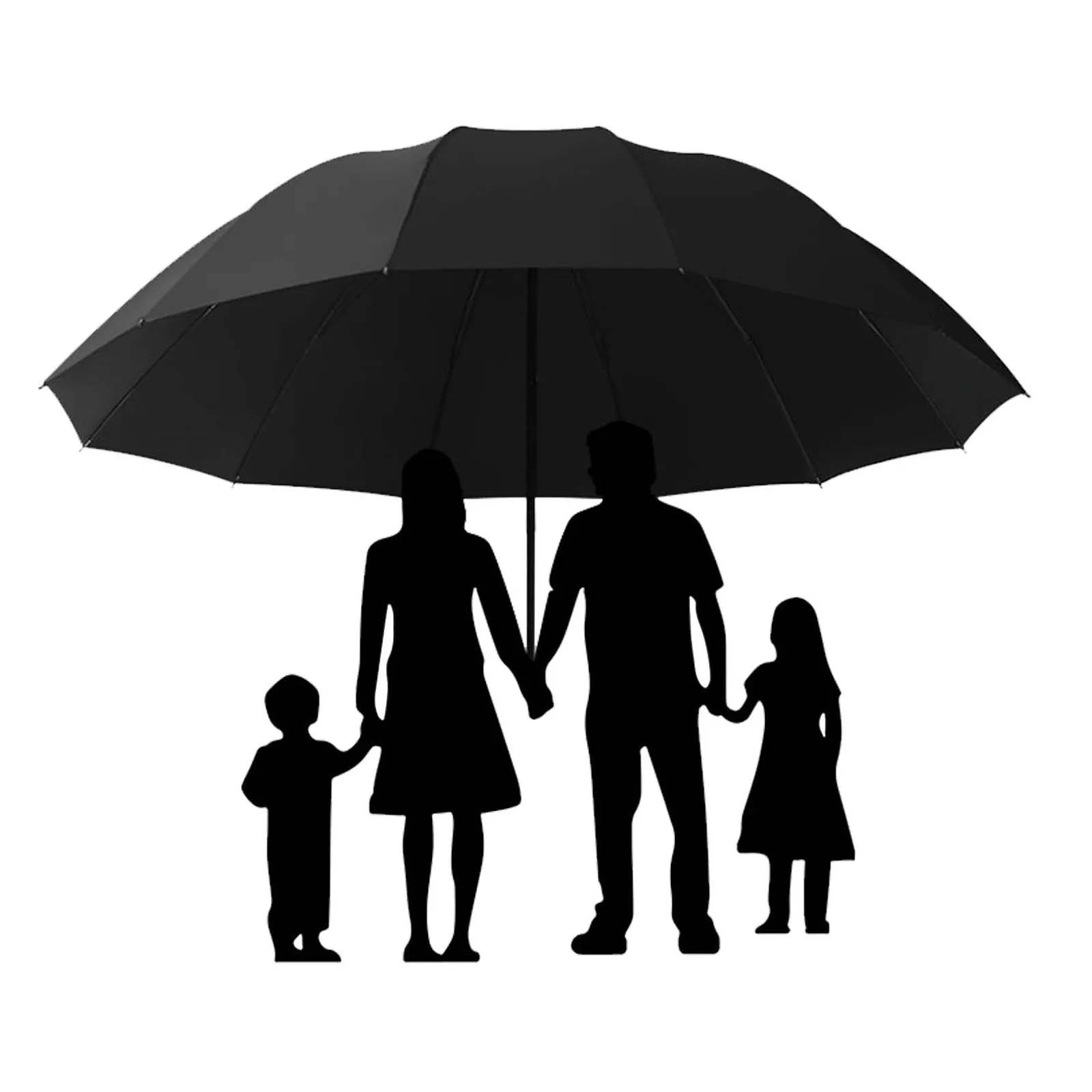 130 cm/51,18 Zoll hochwertiger Regenschirm, verstärkter Regenschirmrahmen, stark wasserdicht, winddicht, manueller großer Regenschirm Image