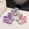 Freizeitschuhe für Kinder ​ Mittelhohe Stiefel PU-Leder Cartoon Kuromi Winterschuhe für Mädchen rutschfeste warme rosa lila Schuhe Größe 26-37