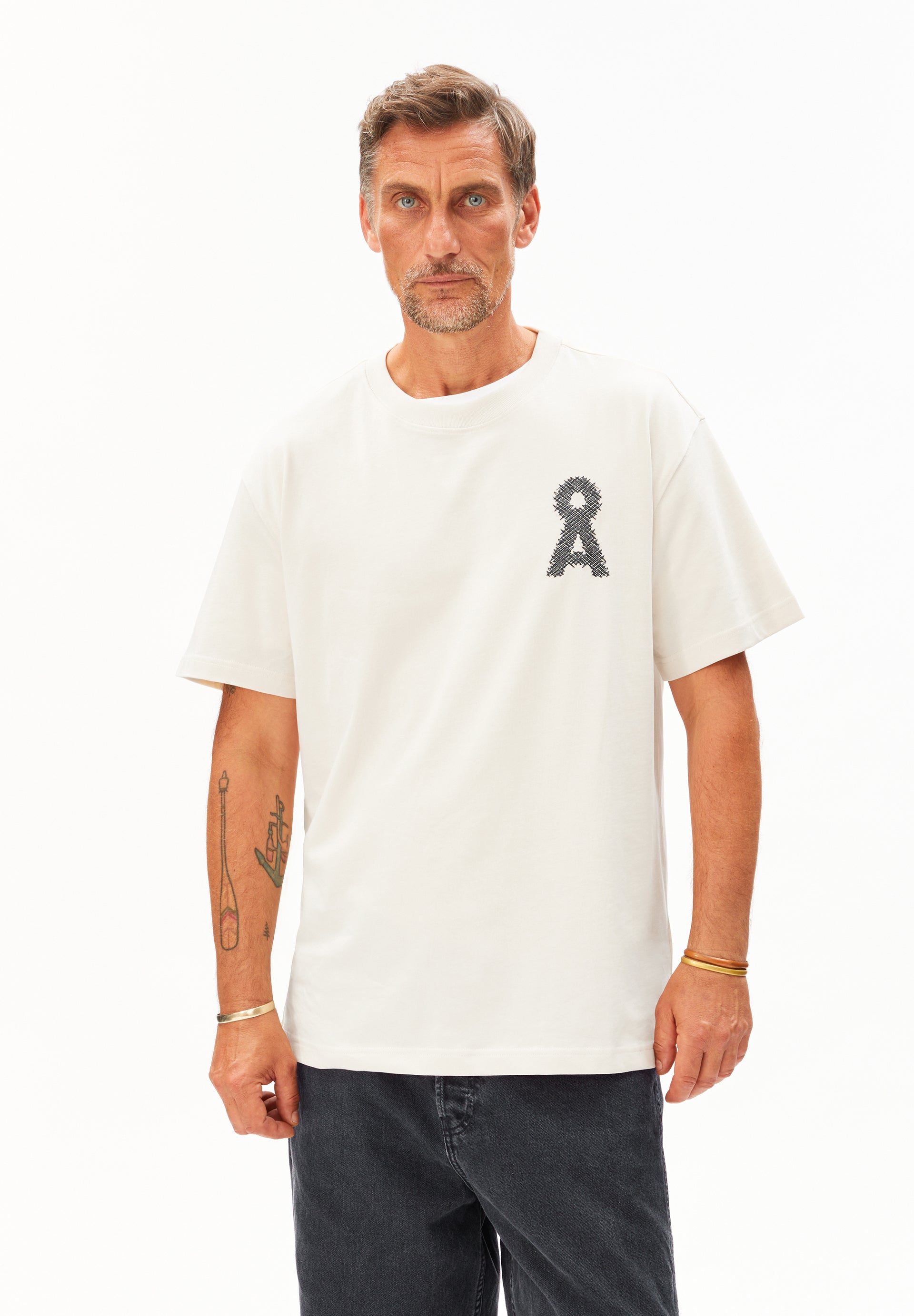 AADRU Å ZICK ZACK | T-Shirt aus Bio-Baumwolle - beige (S) Image