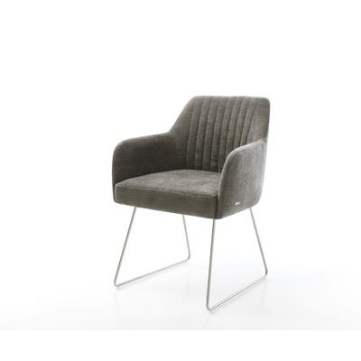 DELIFE Esszimmerstuhl Greg-Flex Bouclé Soft Schlamm Kufengestell Edelstahl Taschenfederkern, Esszimmerstühle Image