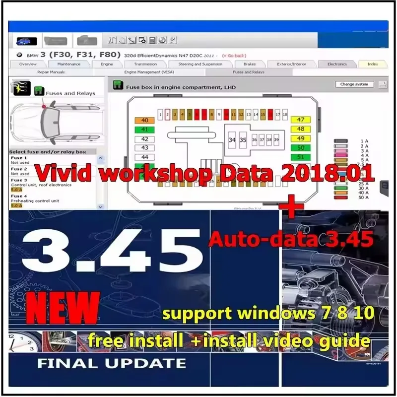 New Autodata 3.45+Automotive Vivid workshop data 2018.01(Atris-Technik) Parts Catalog Software for European Cars wiring diagram
