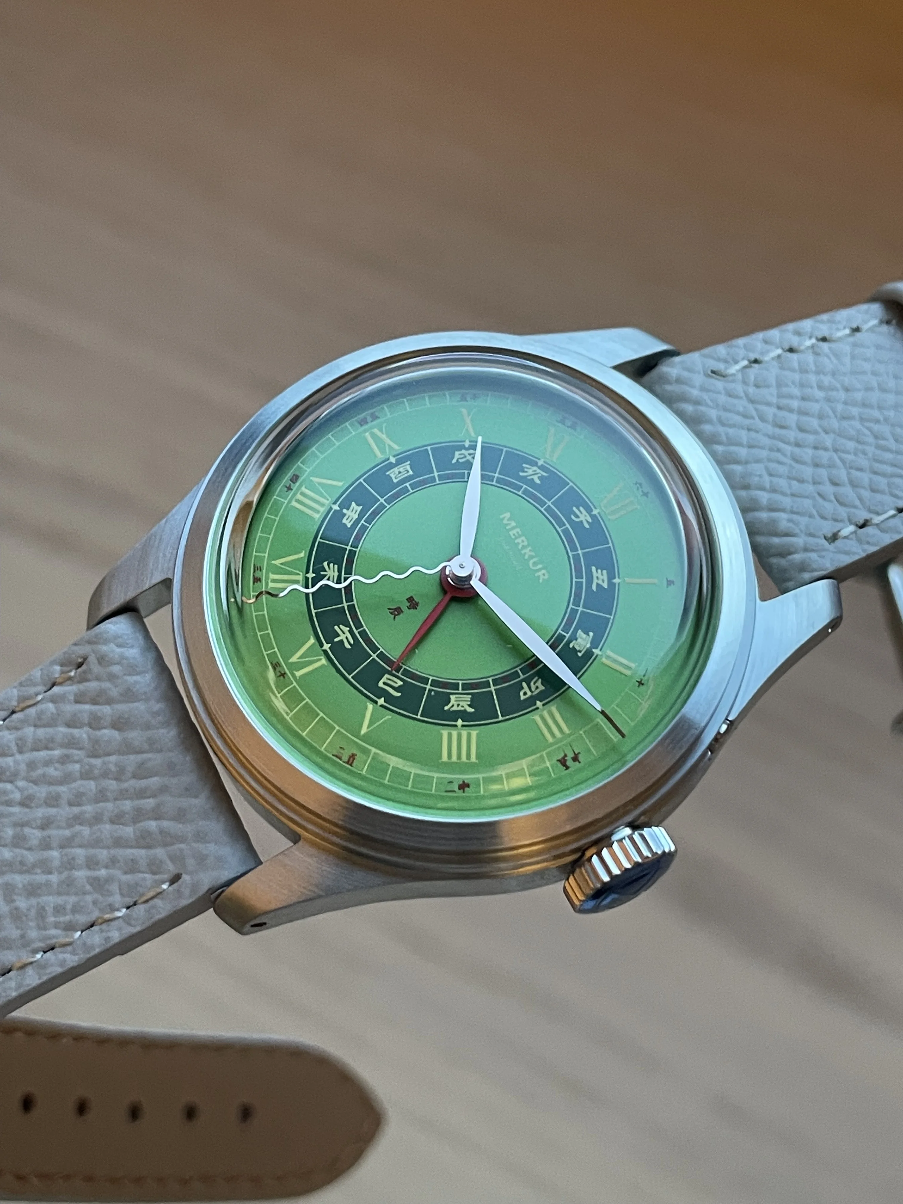 Merkur – montre rétro pour hommes, éléments chinois, montre d'affaires, Vintage, automatique, mécanique, 24H, 38mm, étanche