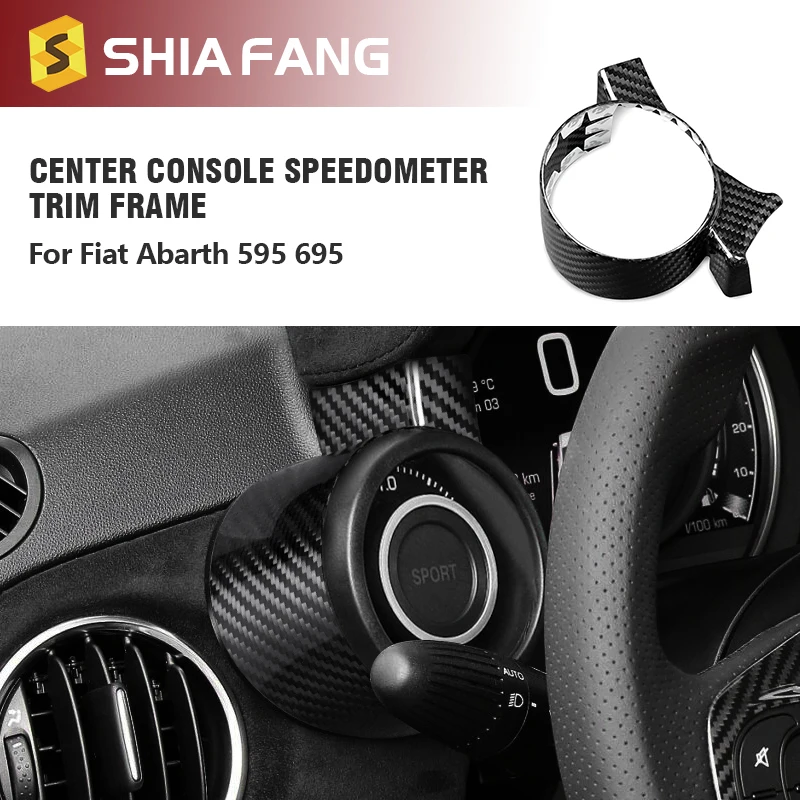 Autocollant de jauge de suralimentation fiat 500 abarth, en Fiber de carbone dure réelle, pour Fiat 500 Abarth 595 695 LHD 2012-2020 2021 2022 2023 2024 2025