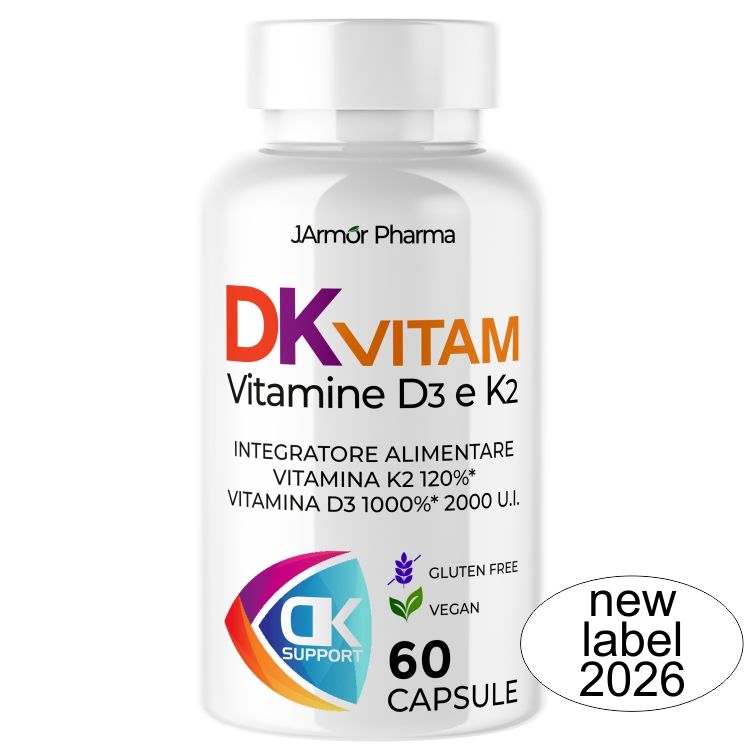 Vitamina D3 + K2 2000 UI 90 mcg - Ossa e Immunità, 60 Capsule pz