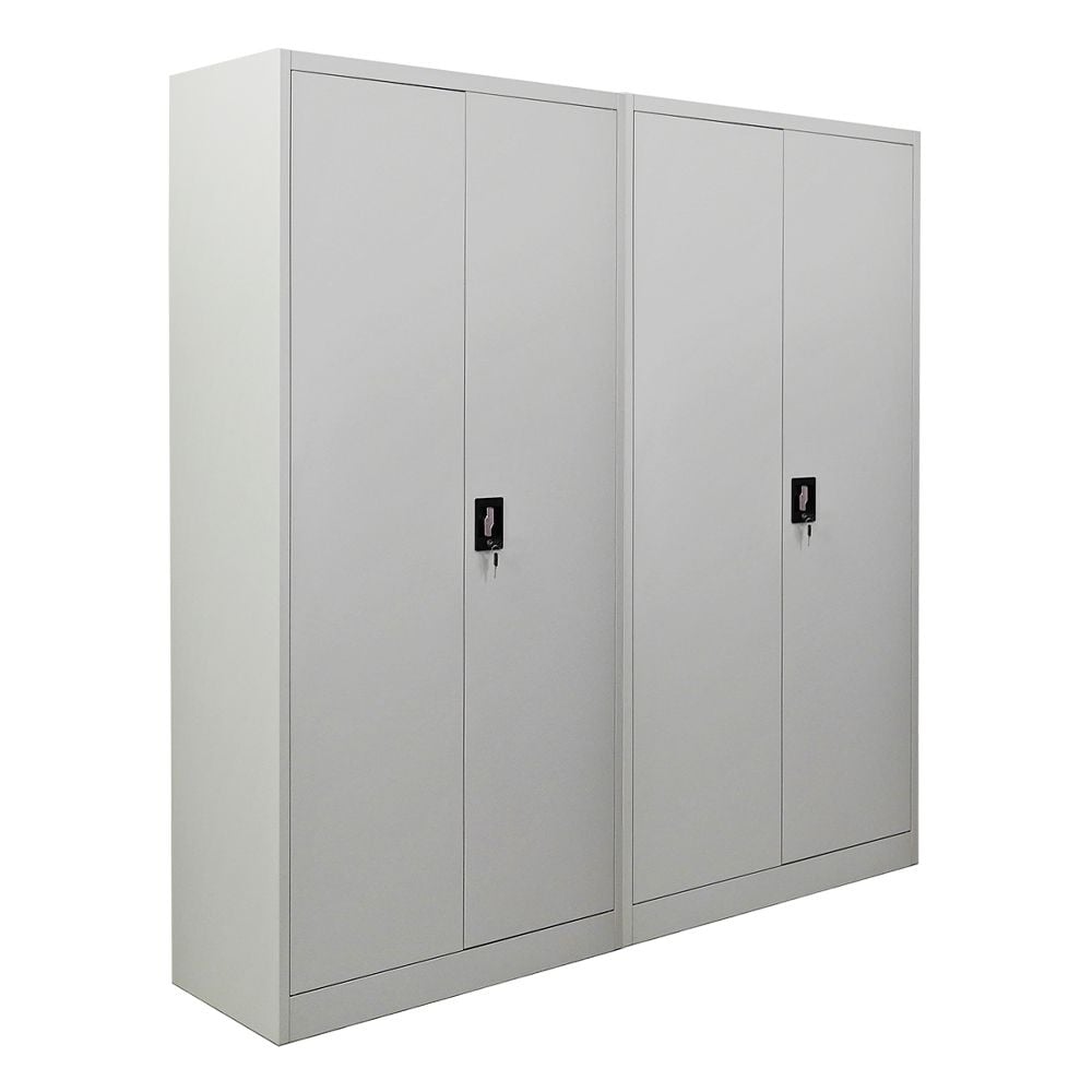 PROREGAL Mega Deal 2x Flügeltürenschrank ELEPHANT Metall Aktenschrank abschließbar 180x80x40cm Stahl 4 Ebenen Stahlschrank Lichtgrau Image