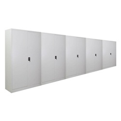 PROREGAL Mega Deal 5x Flügeltürenschrank ELEPHANT Metall Aktenschrank komplett montiert abschließbar 180x120x40cm 4 Ebenen Stahlschrank Lichtgrau Image