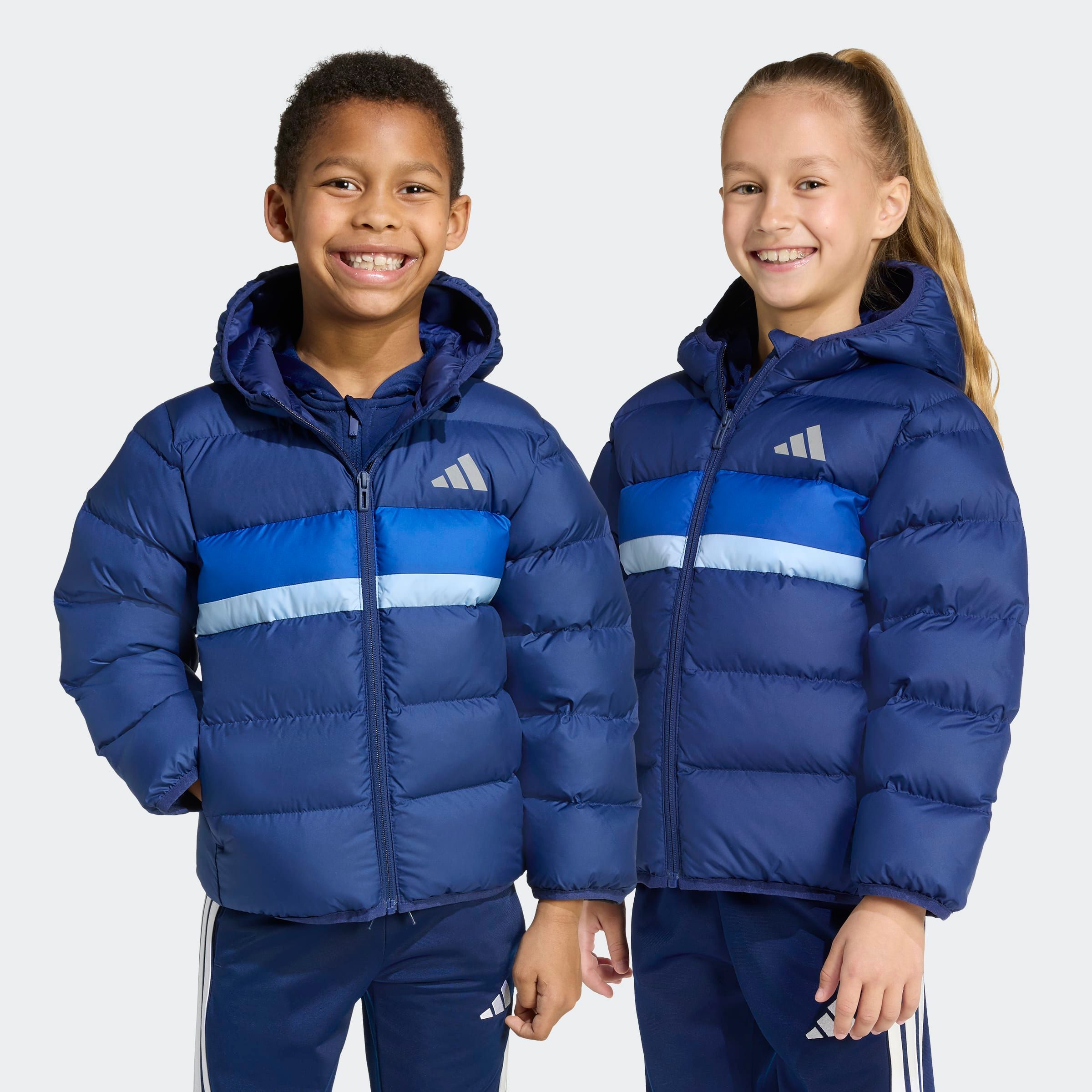 Steppjacke ADIDAS SPORTSWEAR "LK SD JKT", Kinder, Gr. 110, dunkelblau, royal blau, glow blau, Obermaterial: 100% Polyester. Wattierung: 100% Polyester, Jacken Image