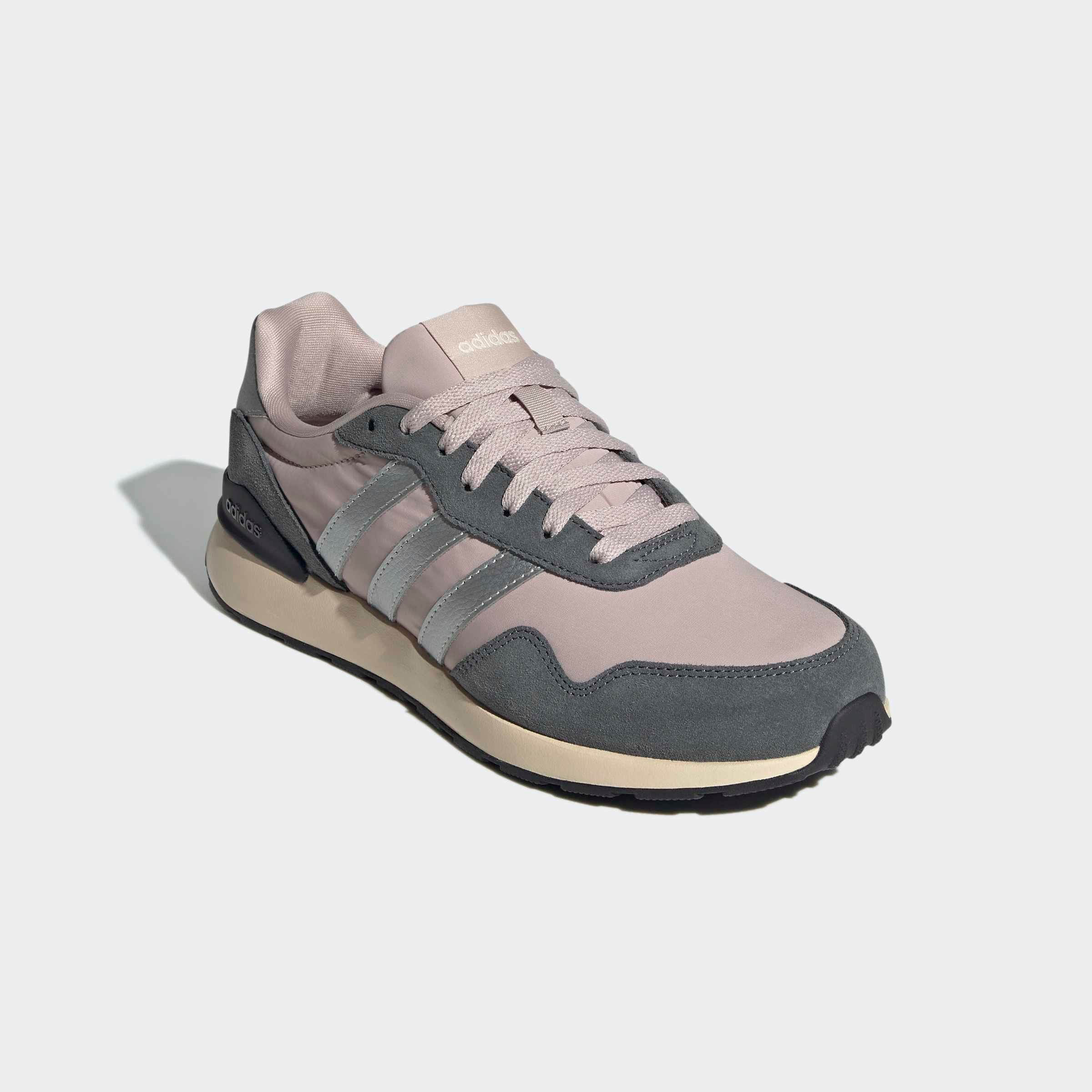 Sneaker ADIDAS SPORTSWEAR "RUN 60S 4.0", Damen, Gr. 41, wonder taupe, silber metallic, carbon, Leder, Textil, Schuhe Sneaker